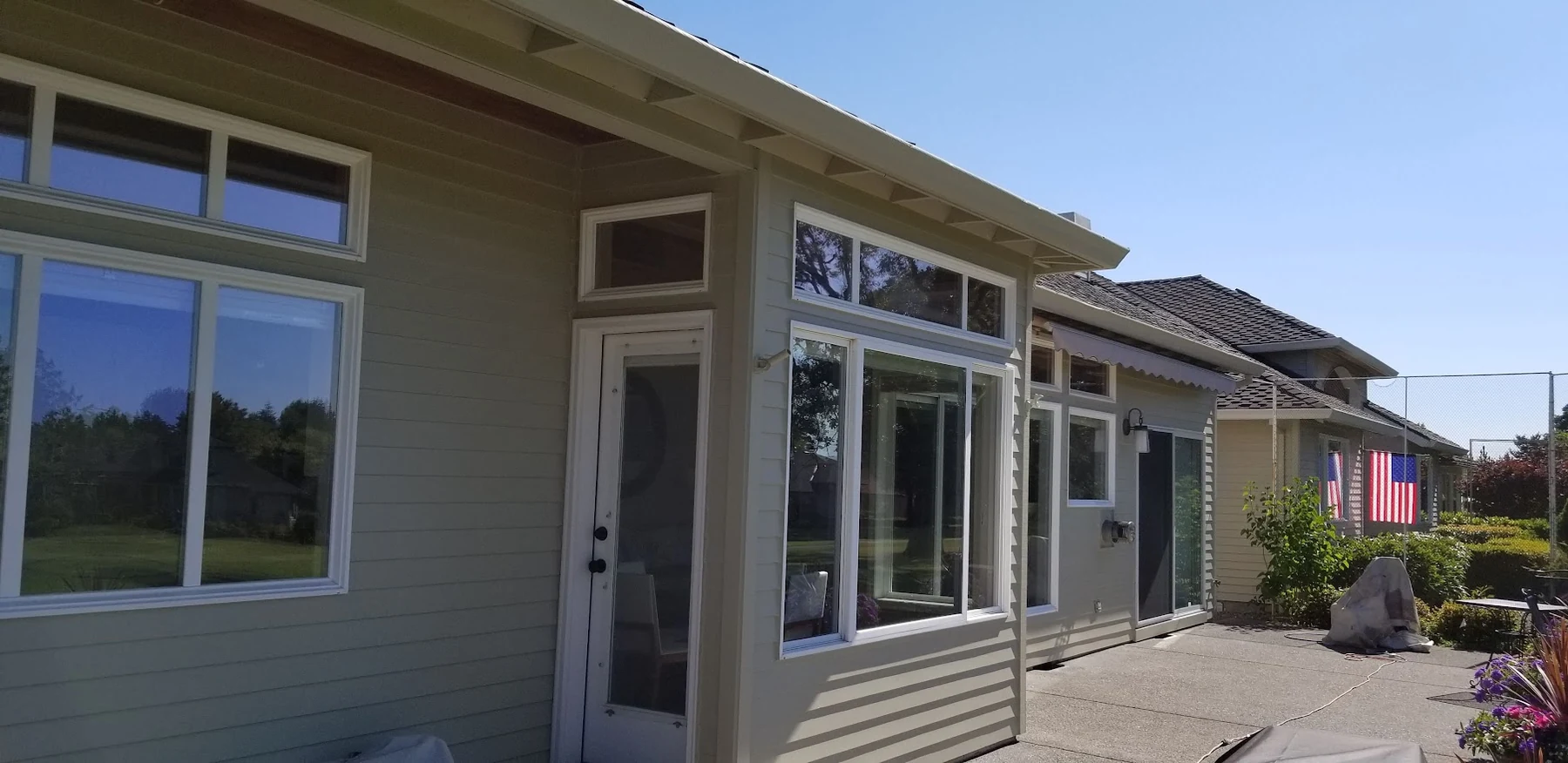 Exterior window replacement and patio doors on Portland home